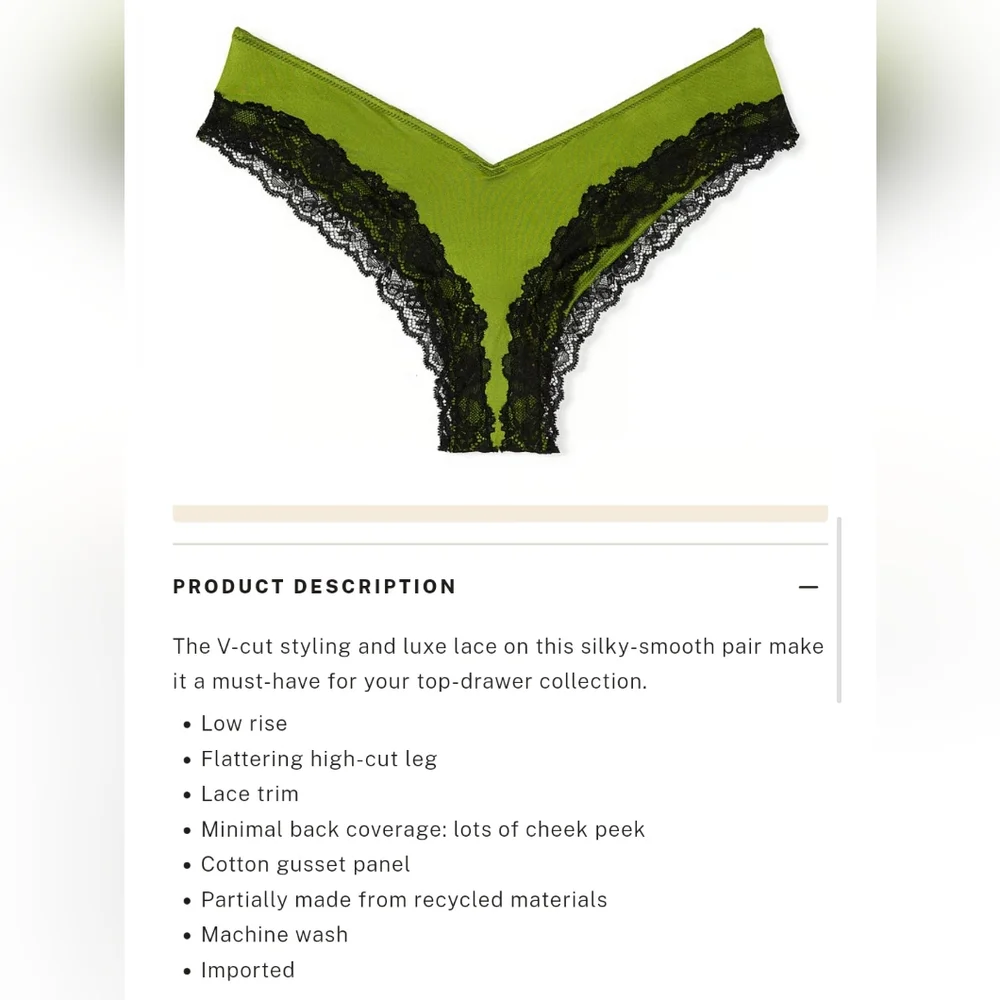 Victoria's secret VERY SEXY Lace-Trim High-Leg Cheeky Panty LARGE